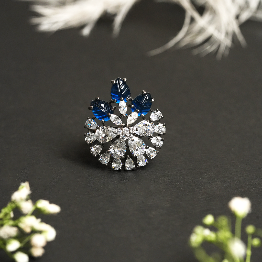 Dark Blue Cocktail Ring : CAO0233VIH