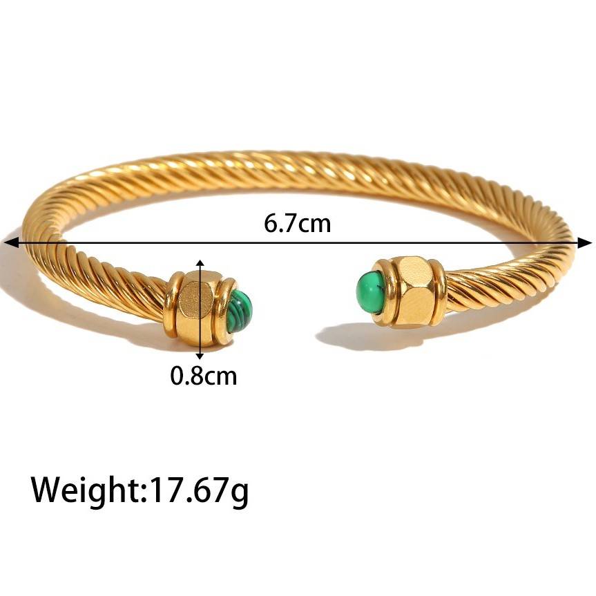 Celeste & Emerald Bangles : JD-BR-BG-18