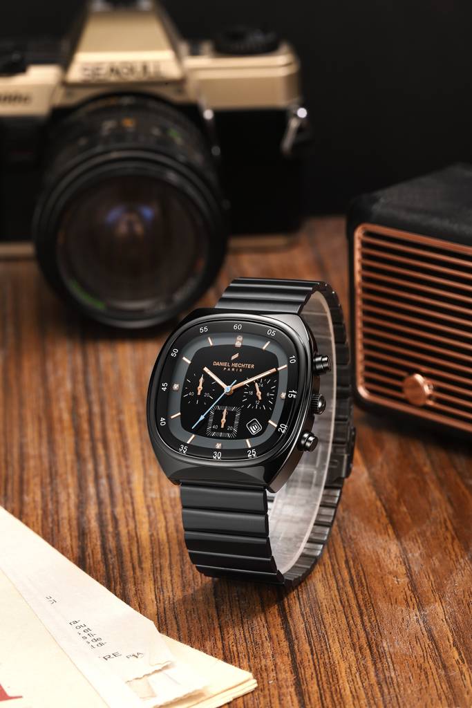 Daniel Hechter Paris Bercy Collection Modern Multi Functional Watch For Men With Square Dial And Stainless Steel  : DHM1001-33