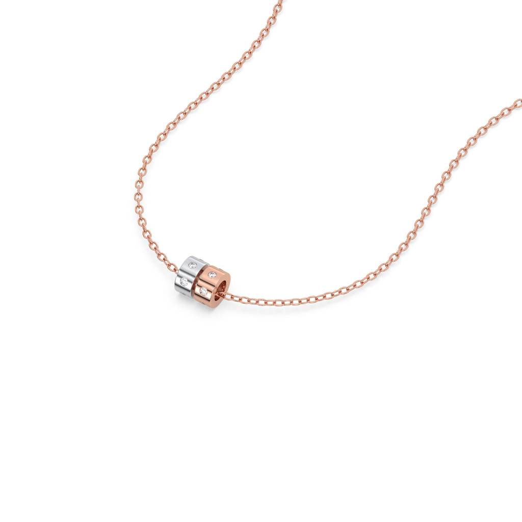 0.27Ct Lab Grown Diamond Necklace In 18Kt Rose Gold Vermeil : LLNK0091