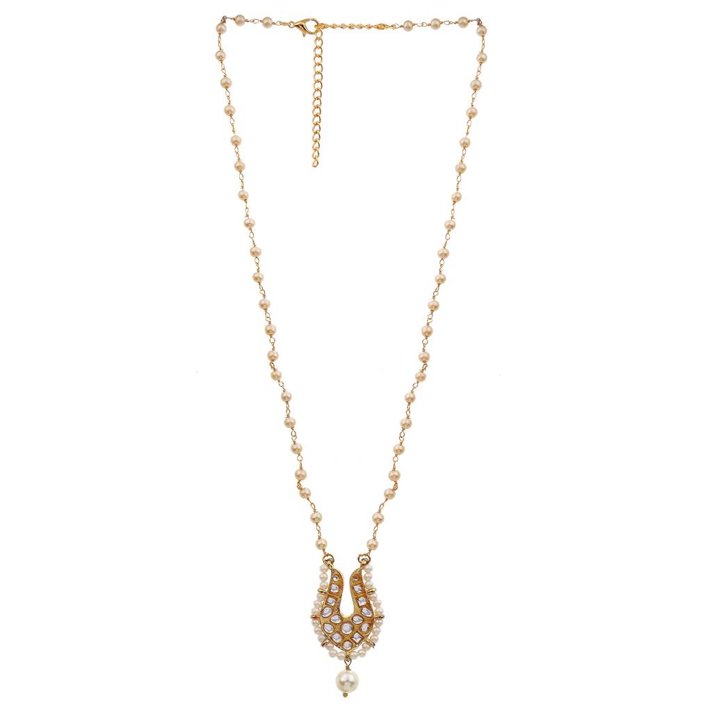 22Kt Gold-Plated Regal Pearl Chain Necklace : PE10005