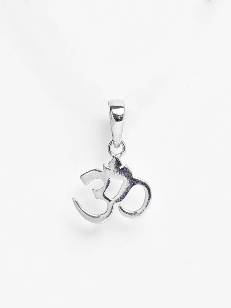 925 Silver Platinum Plated Religious Om Men Pendant Without Chain Gift For Men & Boys : CSMNP10_NOCHAIN