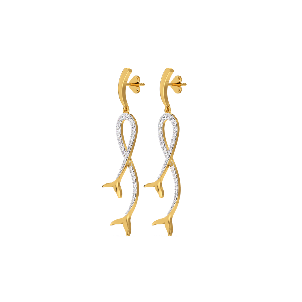 Mermaid Lure - Lab Diamond Drop Earrings : LLER0135