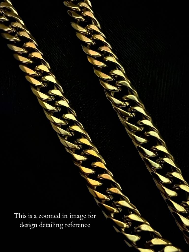 Unisex 18K Gold Cuban Link Chain – 5Mm Stainless Steel Necklace : UNIC858GCC