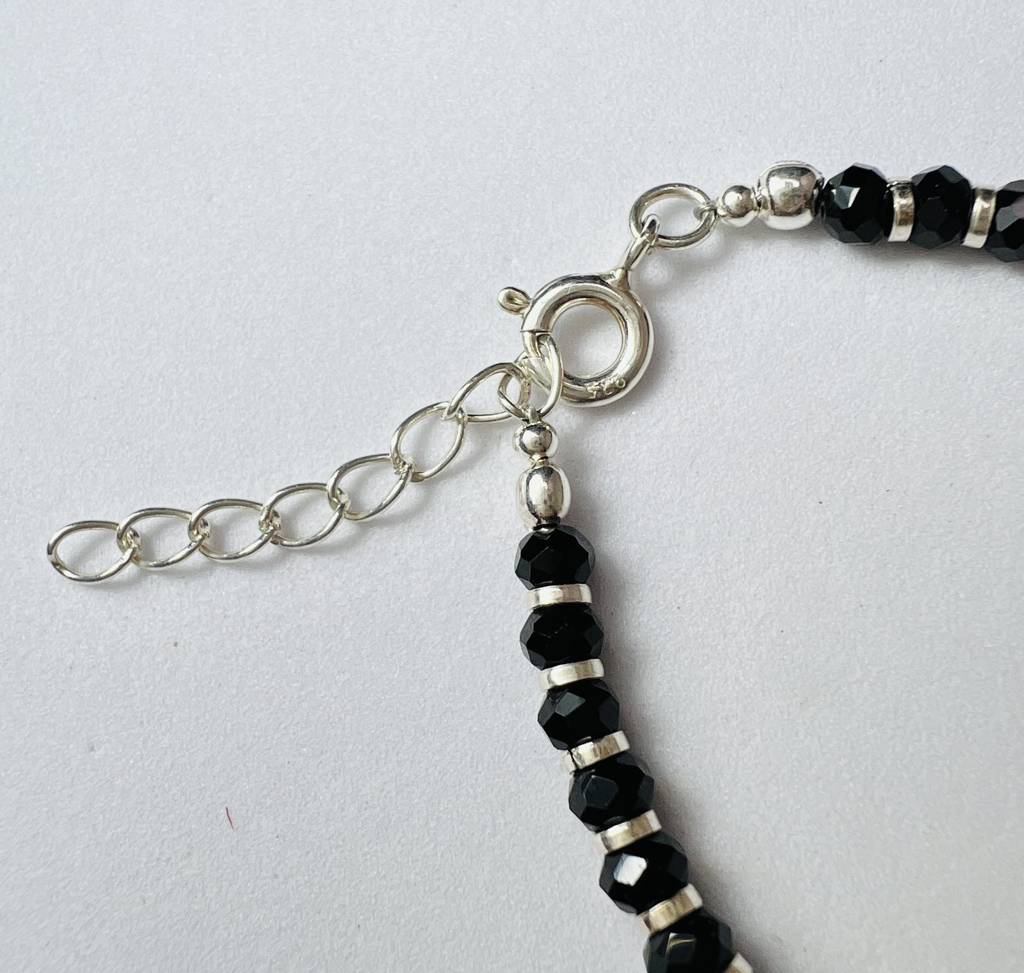 925 Sterling Silver Black Beads Evil Eye Baby Bracelet : ARSBR27