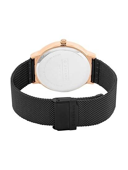 Analog Casual Round Dial Wrist Watch For Men With Mesh Metal Strap And Date Window : GZ-50057-33