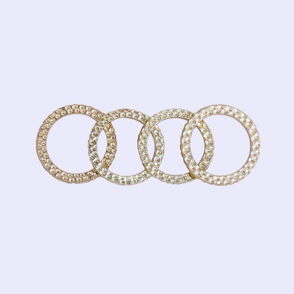 Estele Gold Plated Trendy Circular Beaten Gold Finger Ring For Women (Set Of 4 Non-Adjustable) : 563-IGRING