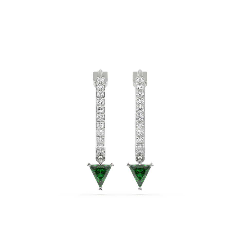 Radiance Huggies - Emerald Earrings : LLER0133
