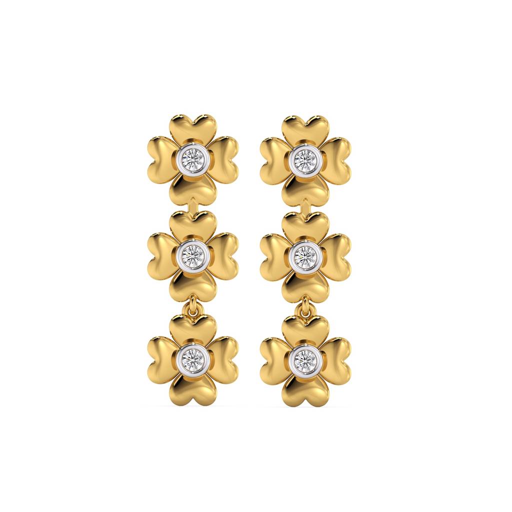 0.2Ct Lab Grown Diamond Earring In 18Kt Gold Vermeil : LLER0146