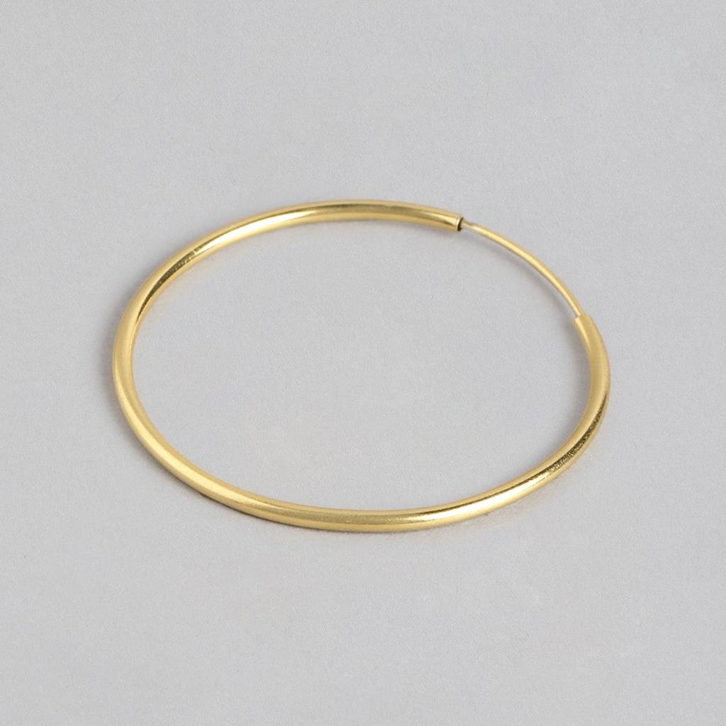 Great Golden Hoops 925 Sterling Silver Earrings : EAR-20451-G
