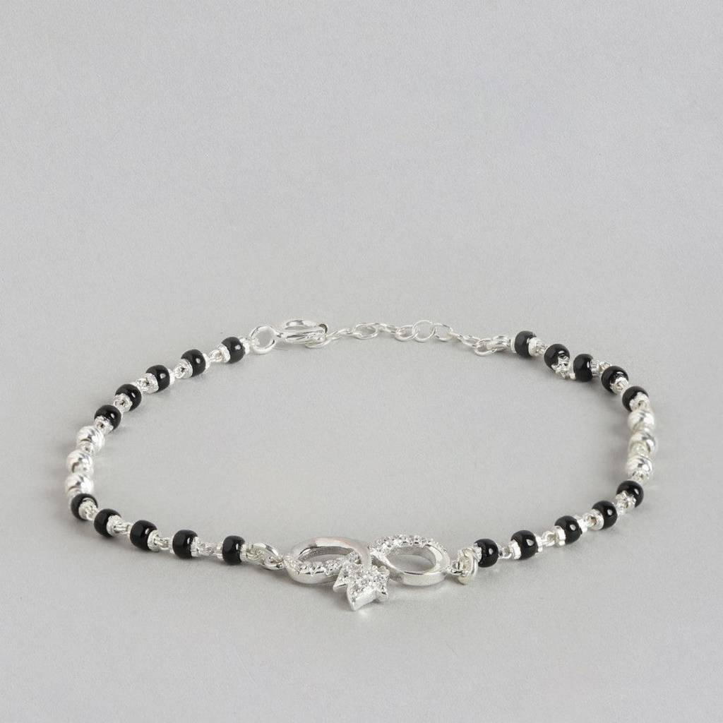 Twisted Infinity 925 Silver Mangalsutra Bracelet : BR-80054-C