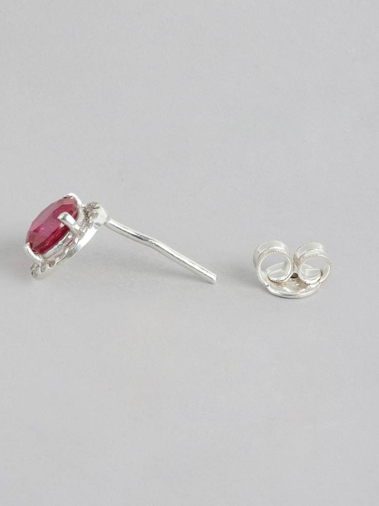92.5 Silver Red Stone Earrings : 92.5 Silver Red Stone Earrings : 92.5 Silver Red Stone Earrings : 92.5 Silver Red Stone