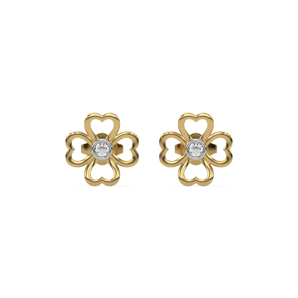 0.07Ct Lab Grown Diamond Earring In 18Kt Gold Vermeil : LLER0142