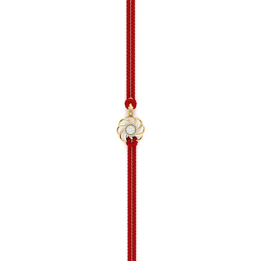9K Yellow Gold Suchit Diamond Rakhi Cum Pendant : RA2072_9K