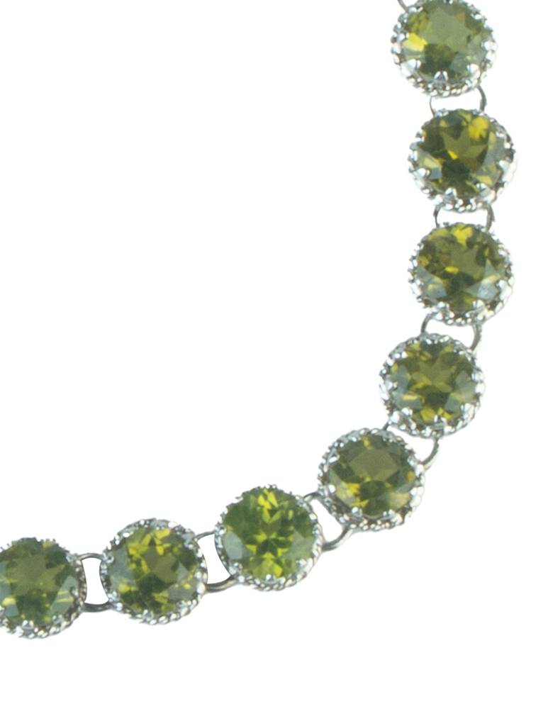 925 Sterling Silver Peridot Bracelet For Women Handmade Gemstone Bracelet Elegant Jewelry Gift For Her : FU-1036
