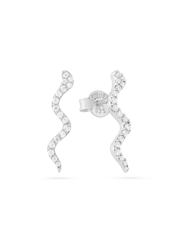 Kicky And Perky 925 Sterling Silver Studded With Moissanite Stud Earring For Women : SILDWE029