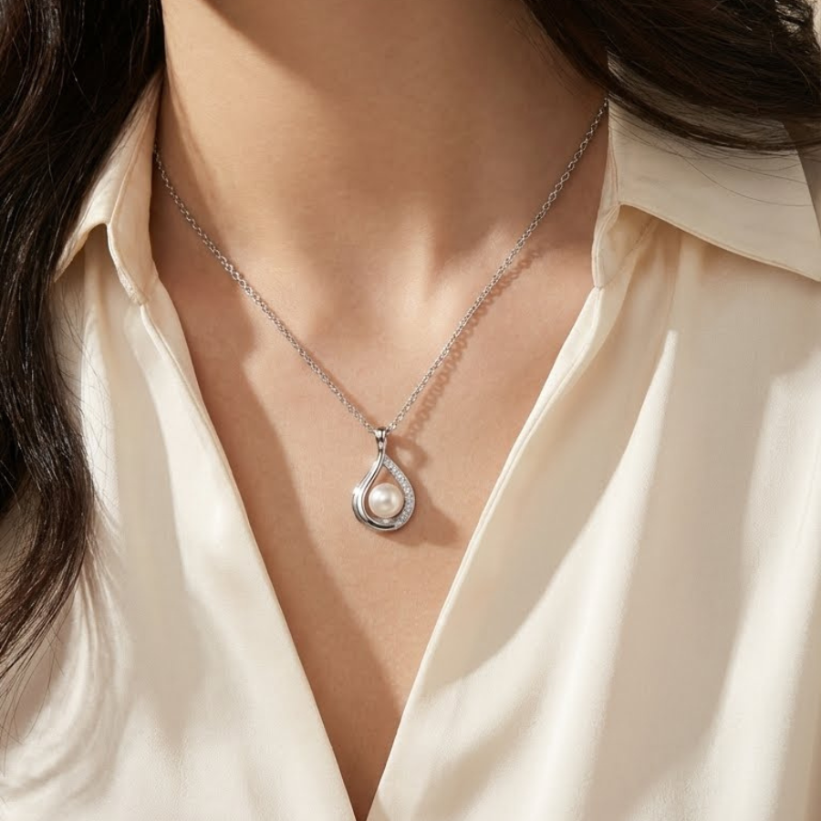Raindrop Pendant Necklace For Women – Elegant Teardrop Design With Minimal Modern Finish | Premium Graceful Jewel : 7204996804