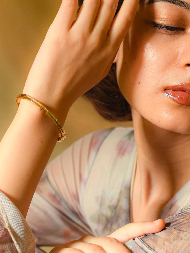 Elegant Gold Cz Bracelet Â Anti-Tarnish, Small Wrist Fit : ATB600HSB