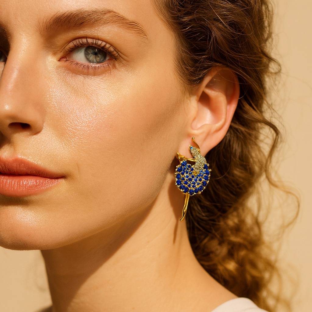 Blue Ballerina Stone Earrings : AN-LJ-BU-0009-DE