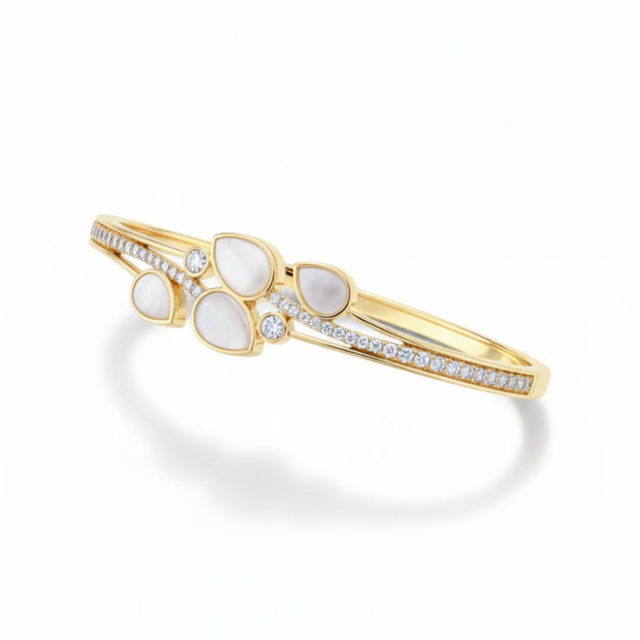 Opal Flower Bracelet For Women | Elegant Floral Stone Bracelet Jewellery : 4238308358