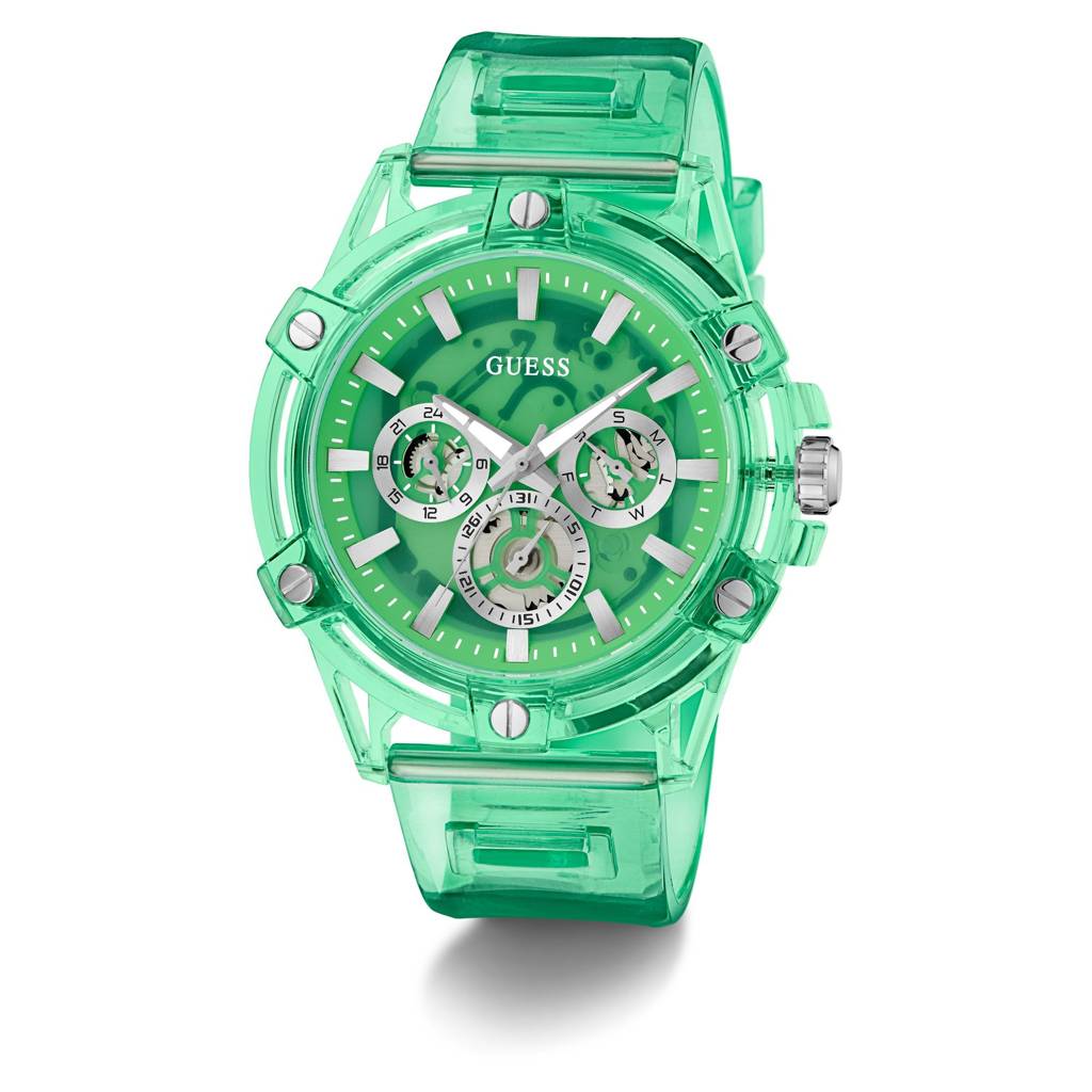 Guess Round 48Mm Green Dial Analog Men Watch - Gw0806G6 : GW0806G6