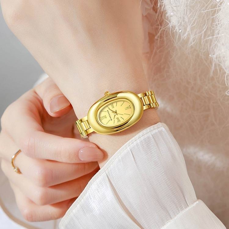 Giordano Oval Shape Dial Watch For Women – Elegant Roman Numerals, Stainless Steel Strap, Sleek Analog Design : GZ-60115-33