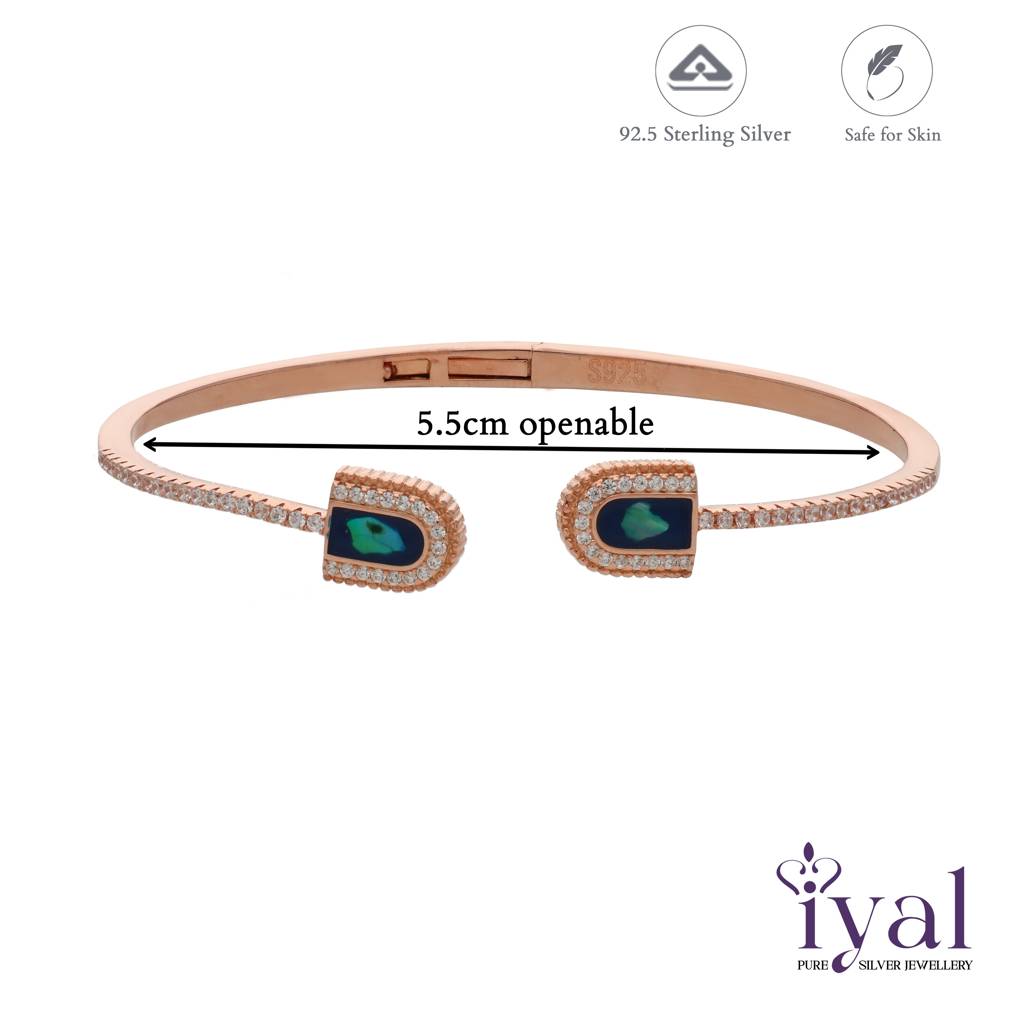 Blue Charming Rose Gold Polish 925 Silver Kada : KA-17