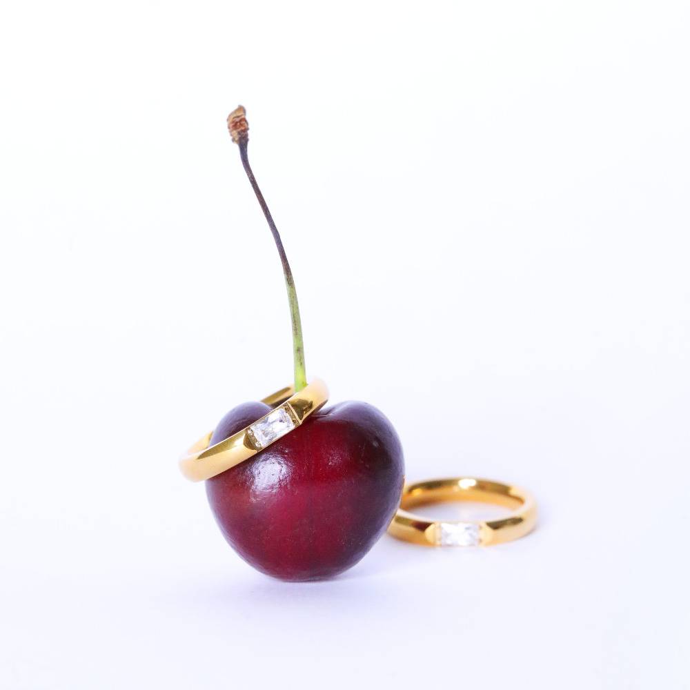 Stainless Steel Zircon Ring, Grace