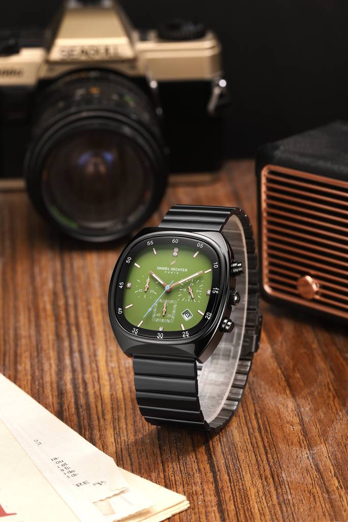 Daniel Hechter Paris Bercy Collection Modern Multi Functional Watch For Men With Square Dial And Stainless Steel  : DHM1001-22