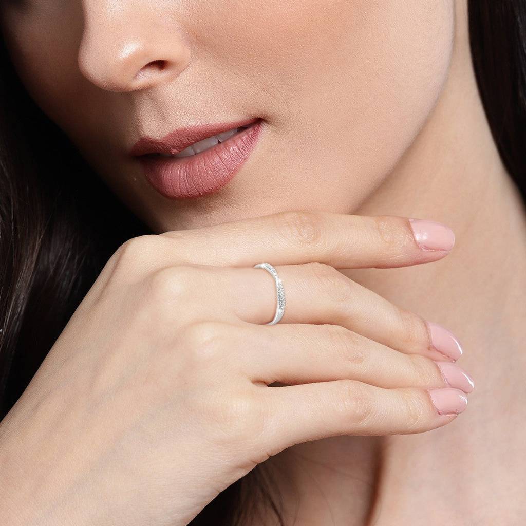 Cz Studded 925 Sterling Silver Women Ring (Adjustable) : RNG-40110