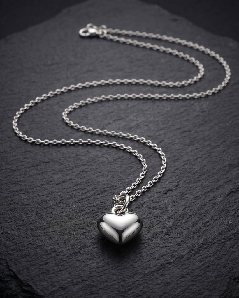 925 Silver Pure Heart Necklace : IS-NC-PC-1189