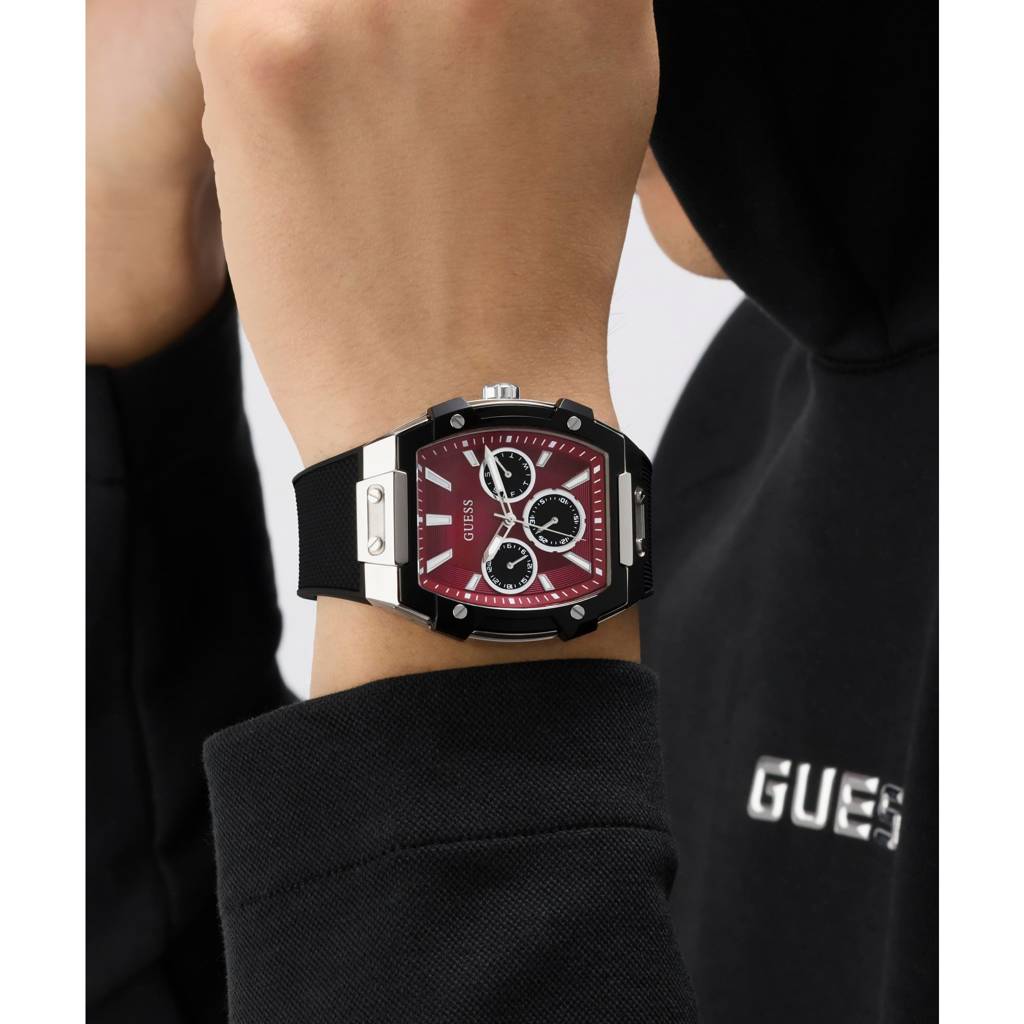 Guess Rectangle 44Mm Red Dial Analog Men Watch - Gw0956G1 | Guess ...