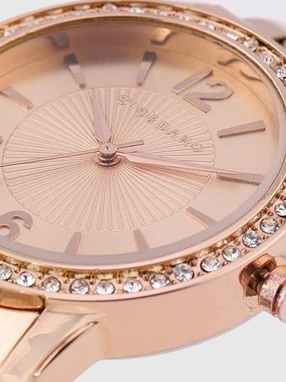 Analog Watch For Women Diamond Studded Case With Metal Strap Ladies Wrist Watch Water Resistant Elegant Watches F : GD-4010-11