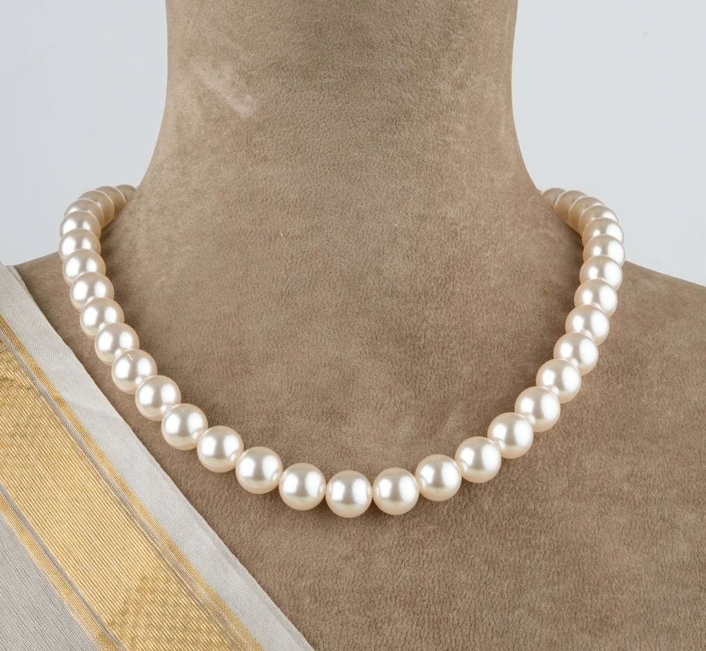 Linen Coloured Pearls Necklace Set : PRMBS07
