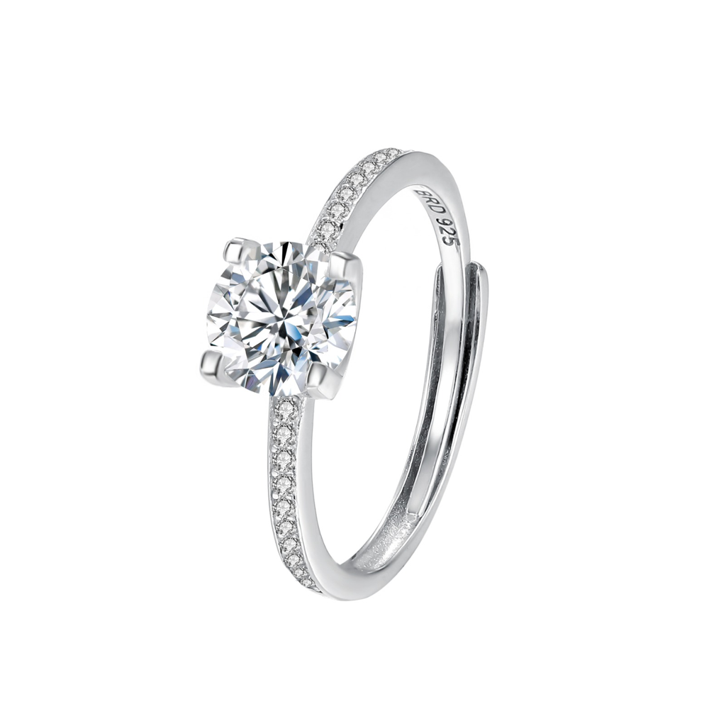 925 Sterling Silver 1 Ct. Gra Certified Moissanite Ring, Gift For Wife, Mother, Sister : BRDAMSR1C