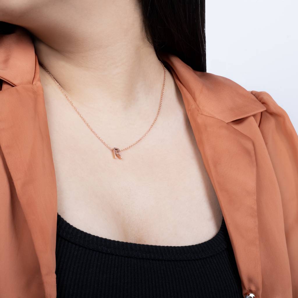 Radiant R Initial Necklace : IIN190