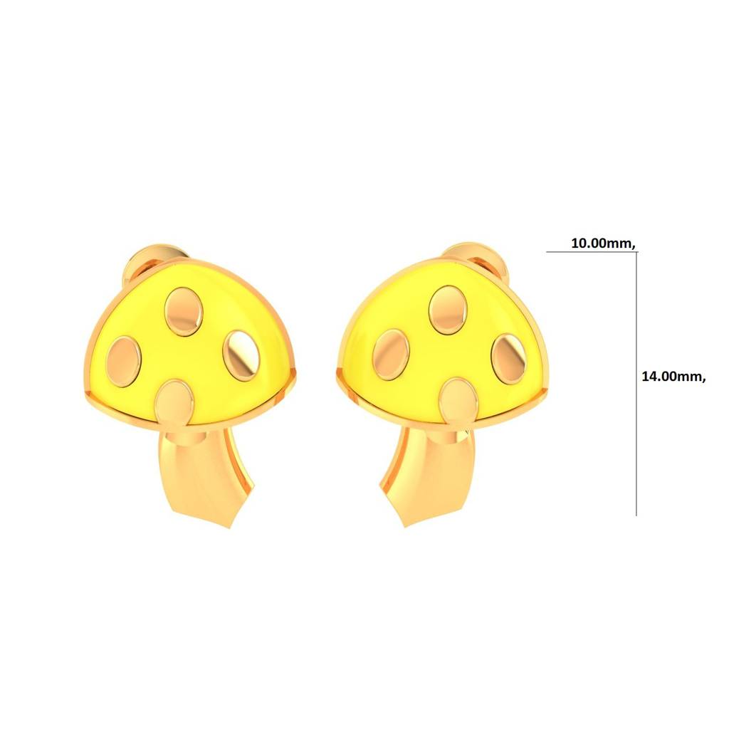 925 Pure Silver Mushroom Inspired Stud Earrings For Girls And Kids : TWP1306
