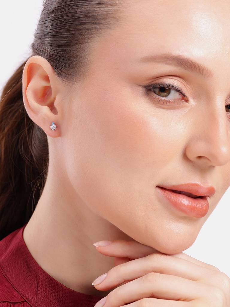 Silver Sweet Scoop Stud Earrings : WER00060