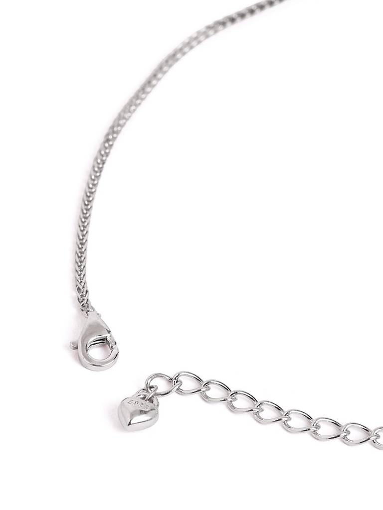 Silver Classic Beaded Adjustable Anklet : WAN00025