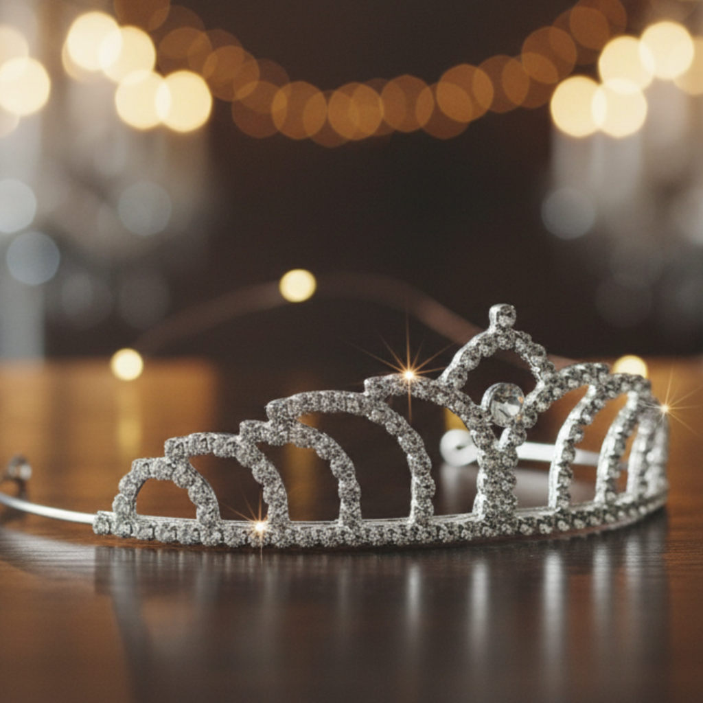 Silver Crystal Tiara For Women. Elegant Rhinestone Flower Crown Headband For Brides, Weddings, Prom & Pageants : M4SK-SMALL