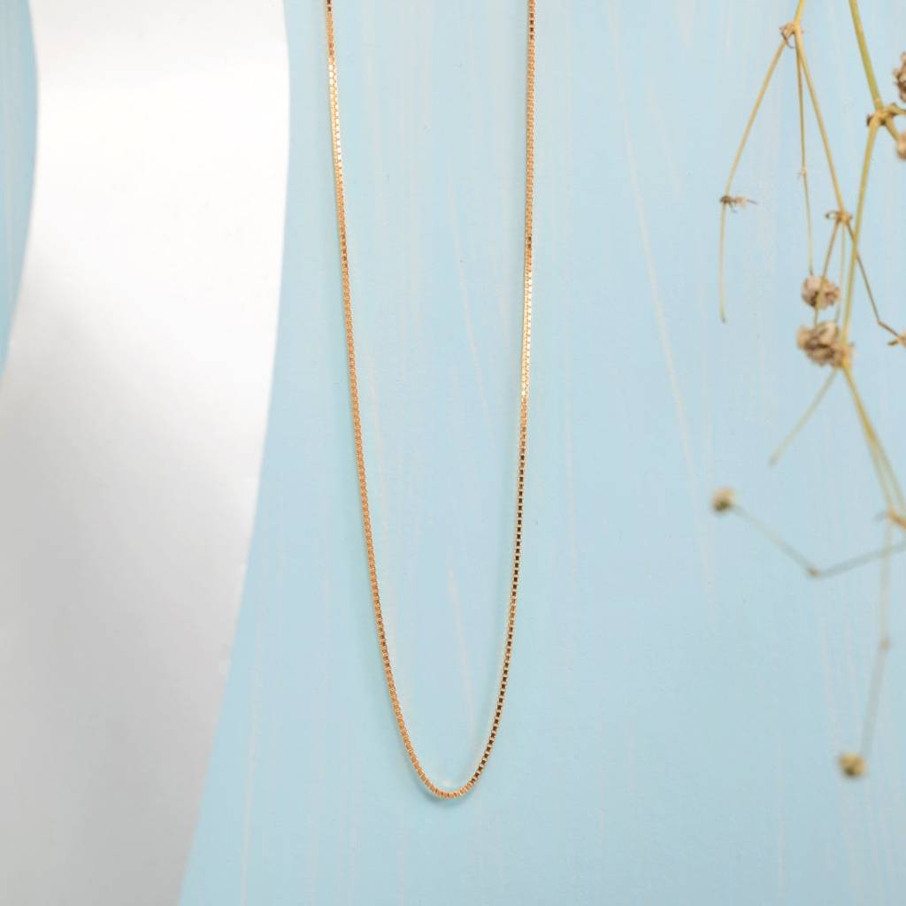 Simple 925 Silver Box Chain In Rose Gold : CH-10001