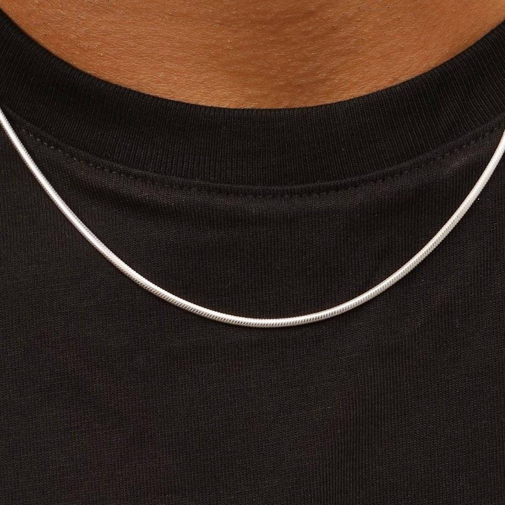 Majestic Serpent 925 Silver Plating Sterling Silver Snake Chain With For Men : CH-10038-S-22-INCH