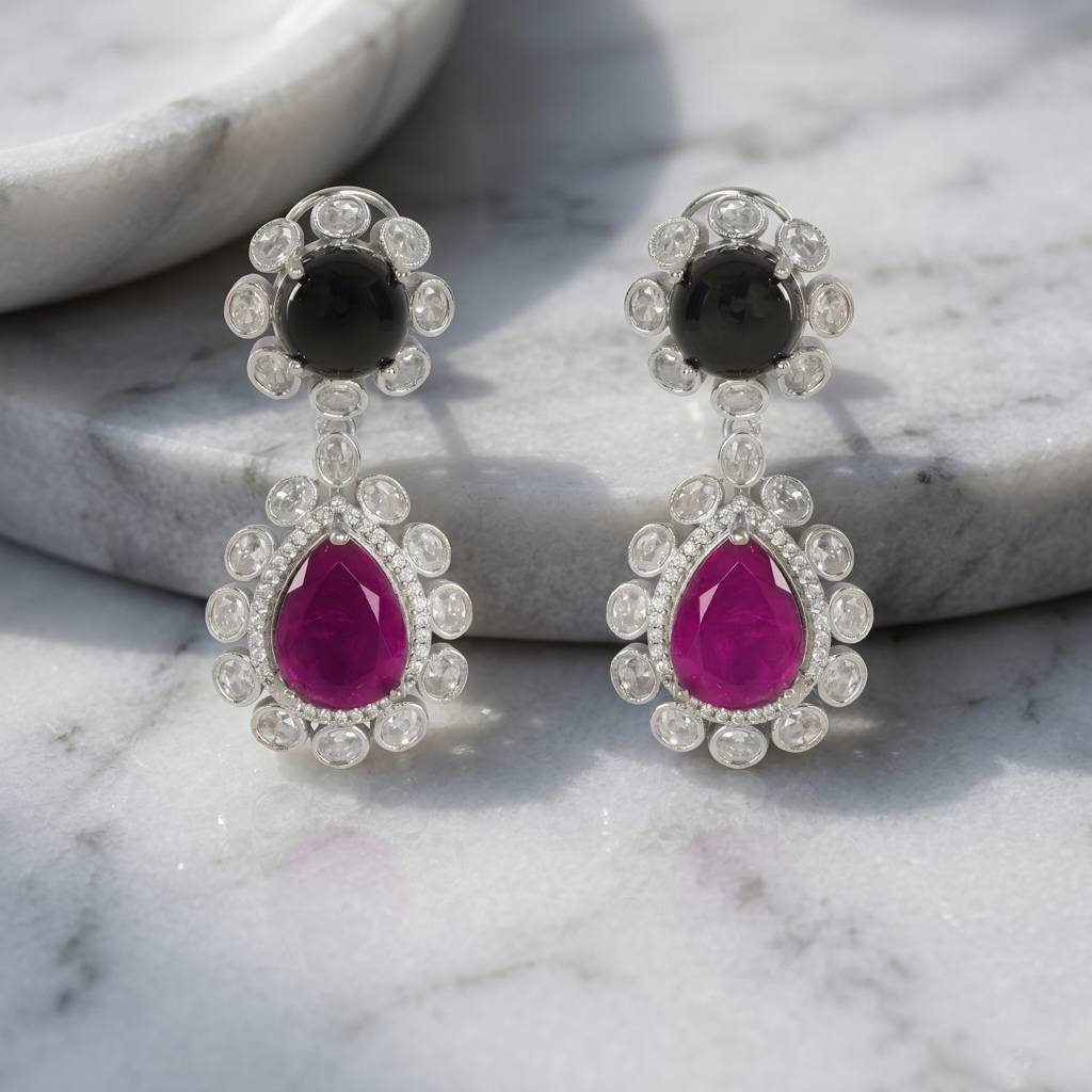 Royal Sapphire Drop Earrings : IE1141A