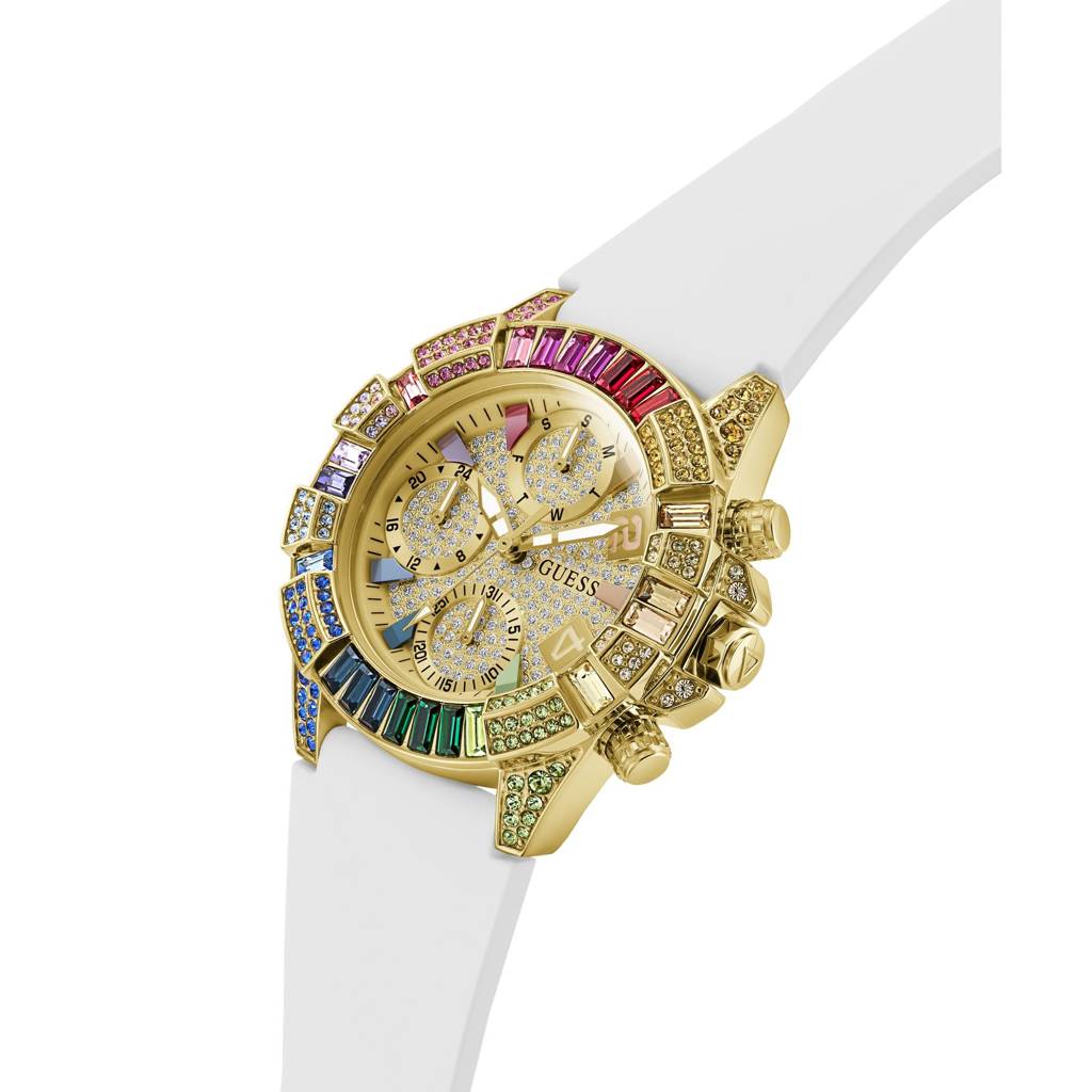 Guess Round 39Mm Champagne Dial Analog Women Watch - Gw1047L2 : GW1047L2