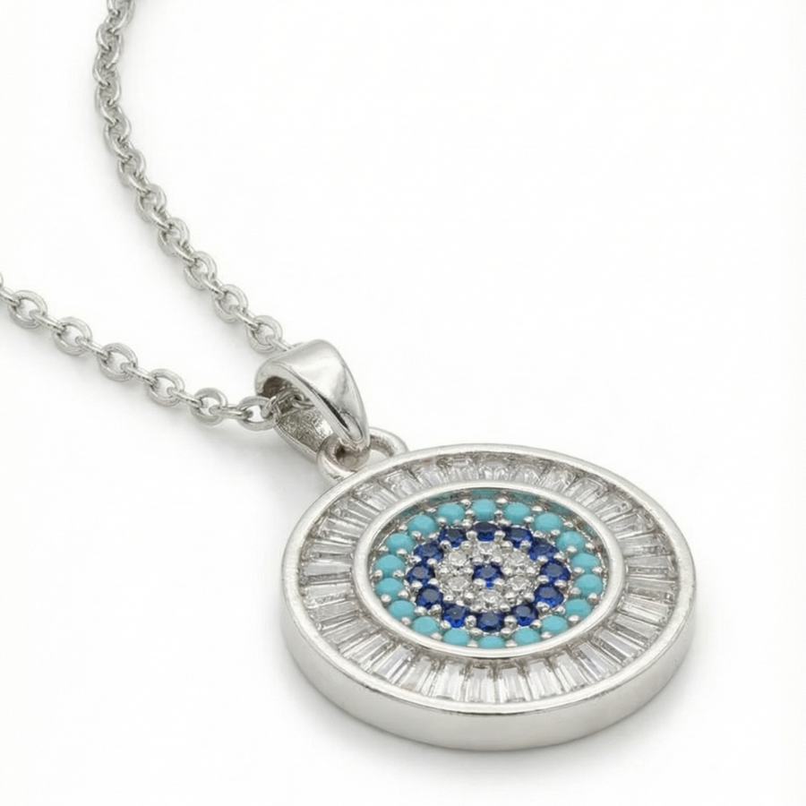 Evil Eye Pendant Necklace For Women – Protective Eye Design With Elegant Minimal Finish | Premium Spiritual & Fas : 8046531763