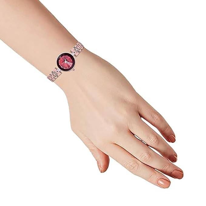 Giordano Eleganza Collection Round Analog Watch For Women, Diamond-Set With Metal Strap Ladies Water Resistant W : GZ-60014-11