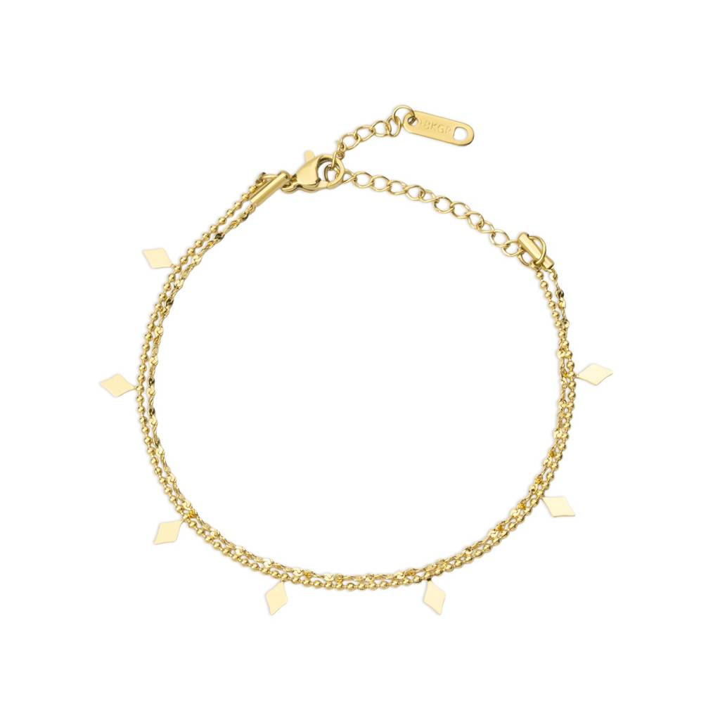 Textured Chain Layered Bracelet For Women - Waterproof & Anti-Tarnish : BR0603