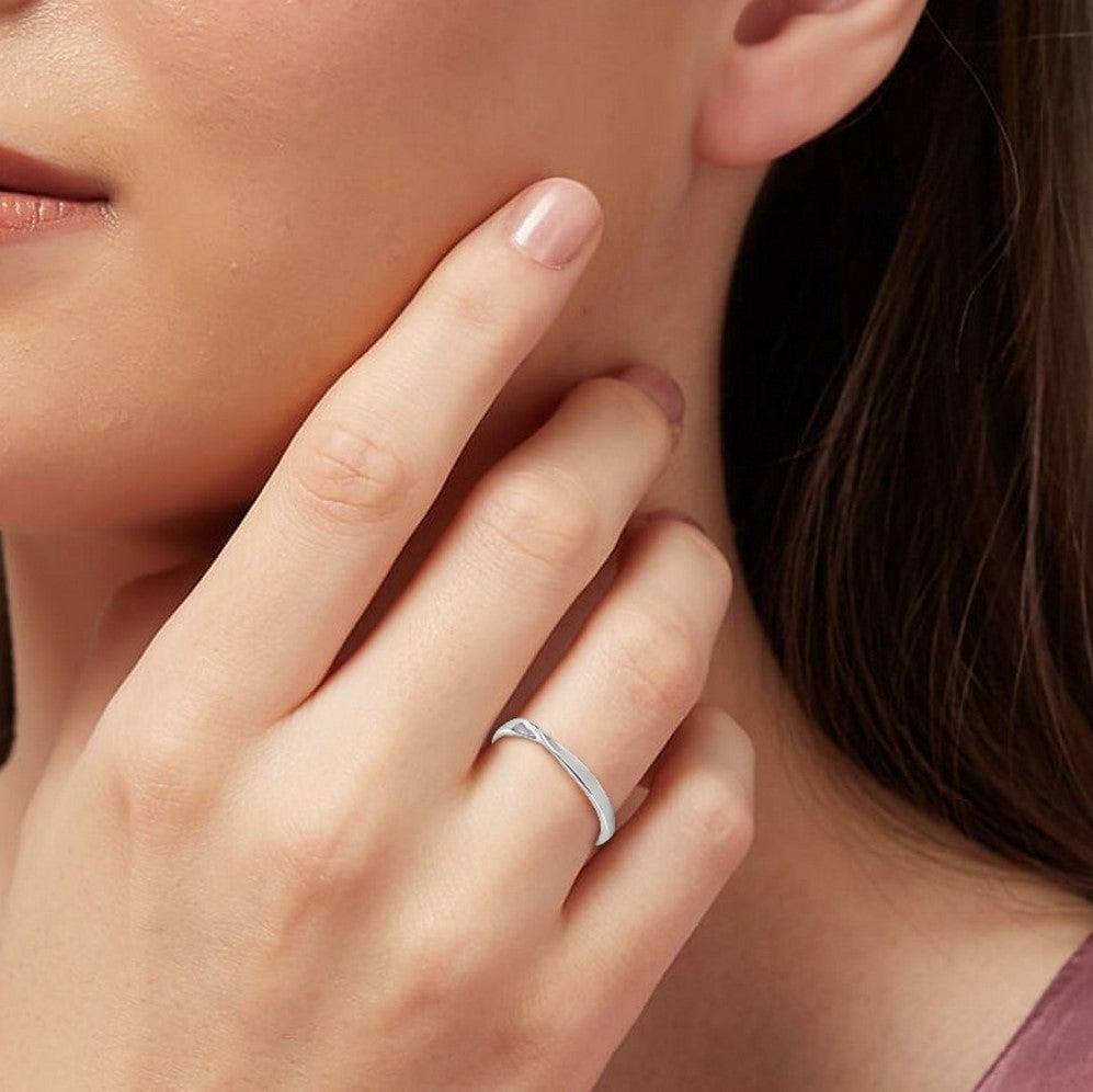 Classy Cut 925 Sterling Silver Rhodium Plated Female Ring (Adjustable) : RNG-40064