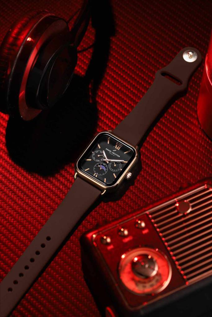 Daniel Hechter Paris Montmartre Unisex Multifunction Square Watch Â Black Dial With Day-Date & 24-Hour Subdial : DHU-1001-01