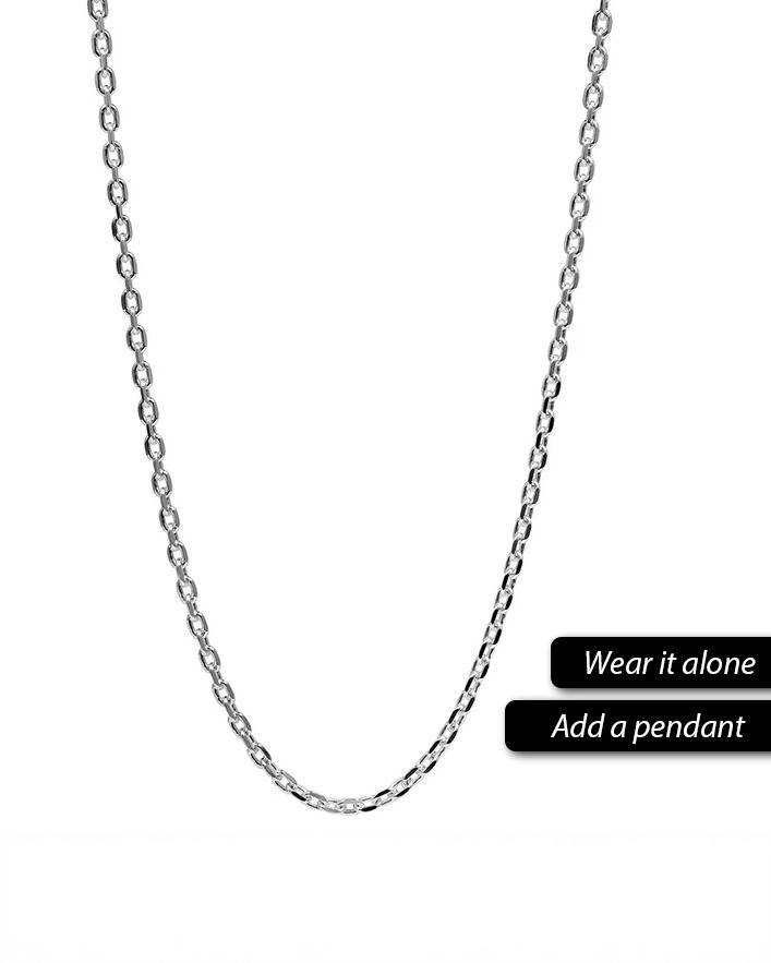 925 Sterling Silver Chain | Unbreakable | 20Inches | Unisex| 925 Stamped : CH018_20